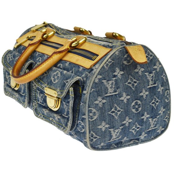Louis Vuitton Handbags - LOUIS VUITTON Neo Speedy Hand Bag Monogram Denim Leather Blue M95019 93JE624